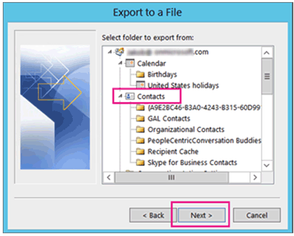 export to a file in outlook