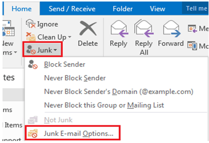 junk email in outlook