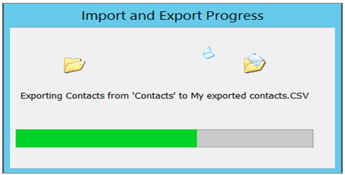 outlook import export progress