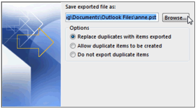 save exported file as