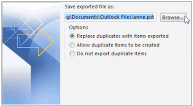 save exported file as
